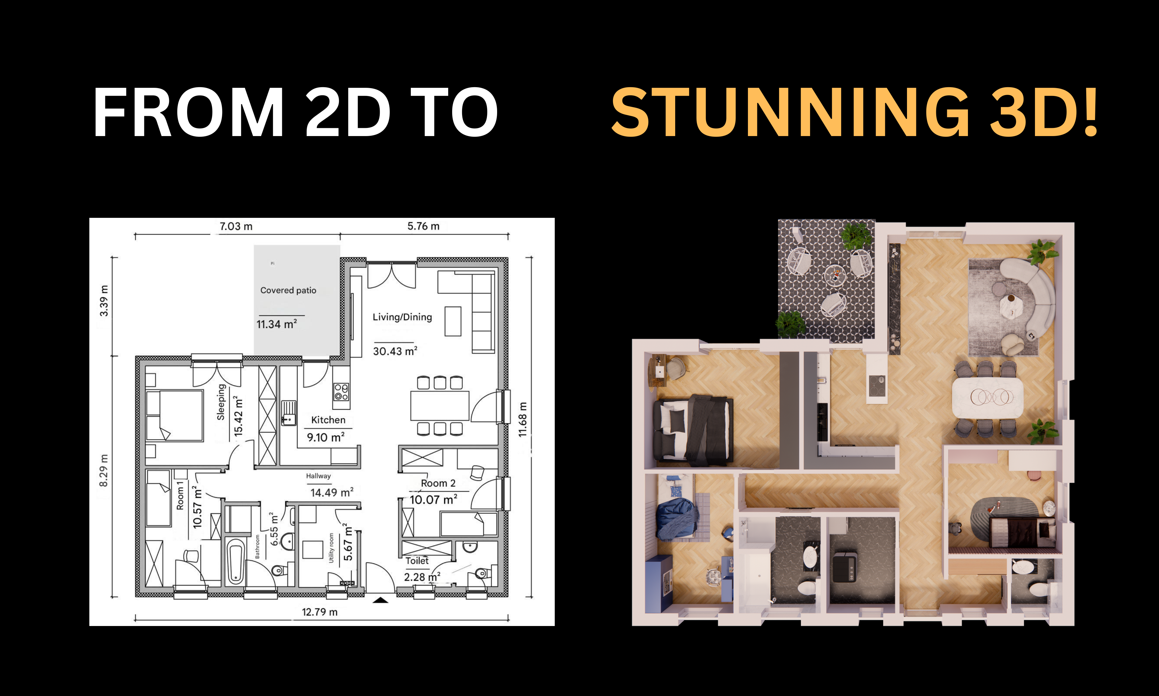 3D and 2D Floor Plans